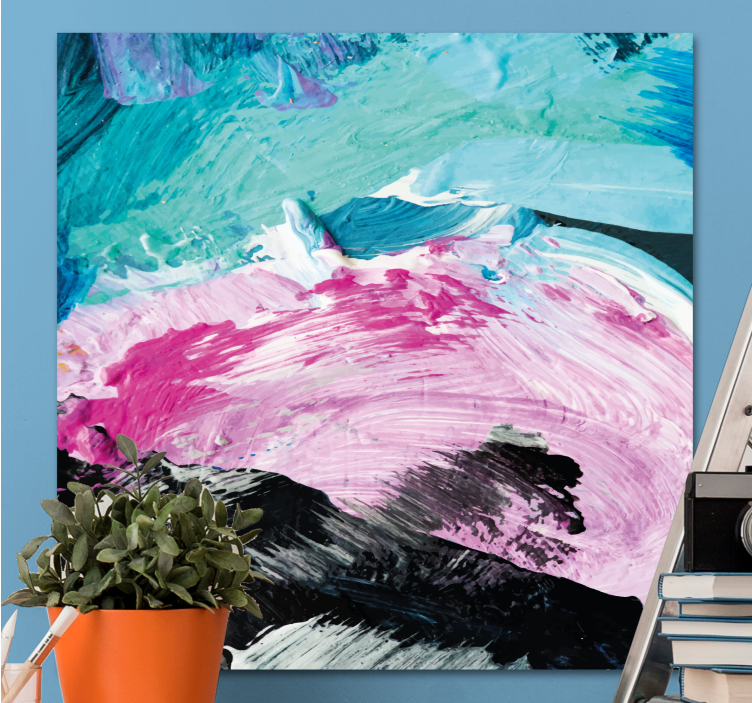 Abstract wall art in vibrant color swirls - TenStickers