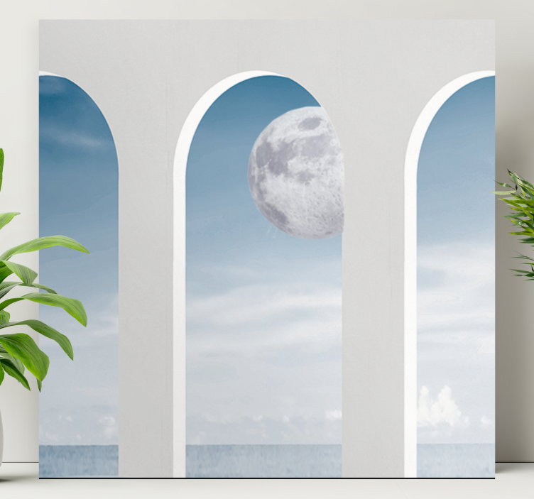 Abstract wall art moonlit archway scene - TenStickers