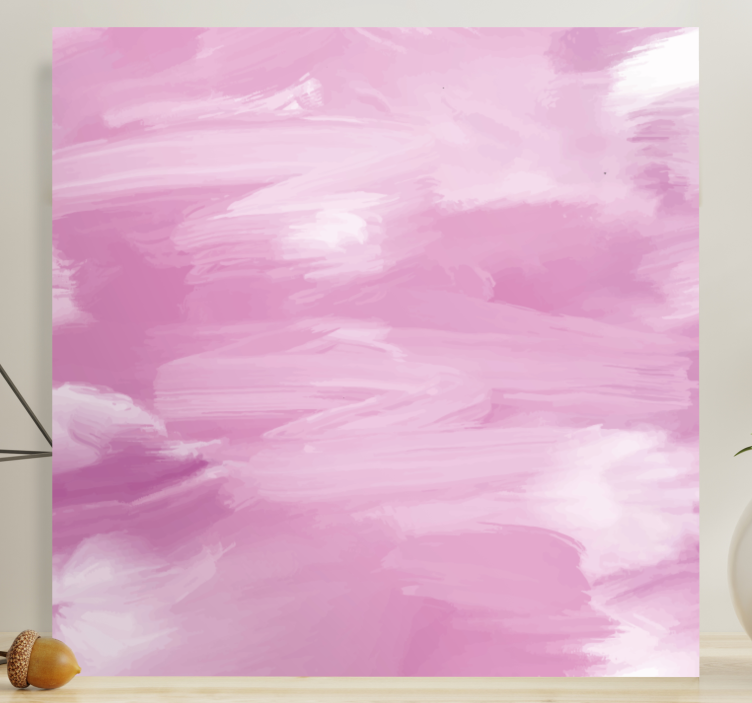 Abstract wall art soft pink brushstrokes - TenStickers