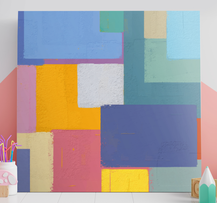 Abstract wall art vibrant geometric shapes - TenStickers