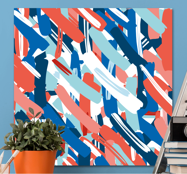 Abstract wall art with lively brush strokes - TenStickers