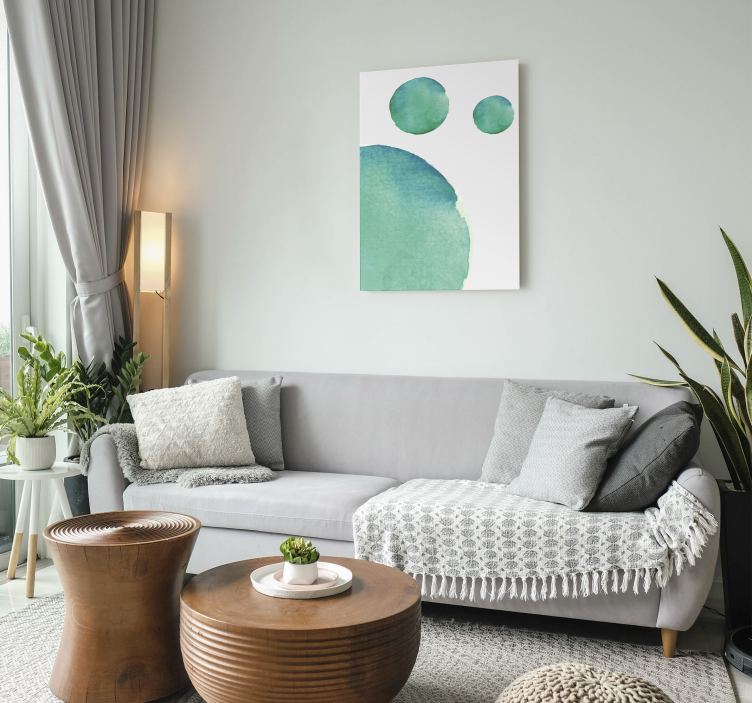 Abstract watercolor aquamarine wall art - TenStickers