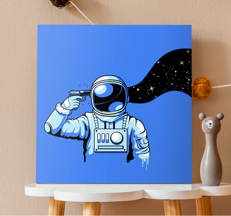 Astronaut Shooting Canvas - TenStickers