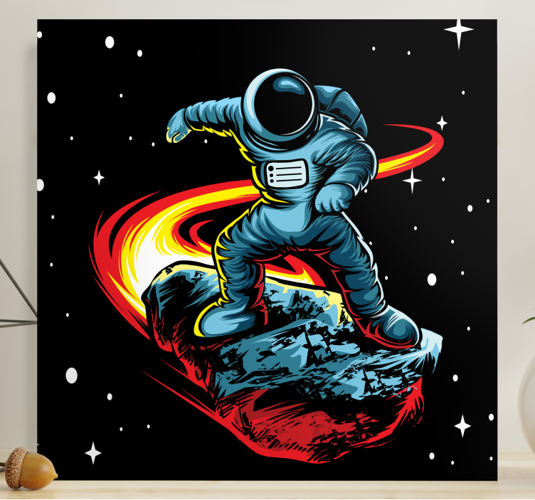 Astronaut with meteor bedroom wall prints - TenStickers
