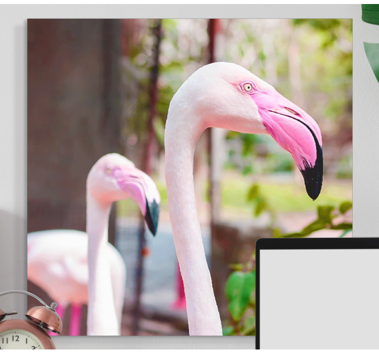 Bird canvas wall art elegant flamingos united - TenStickers