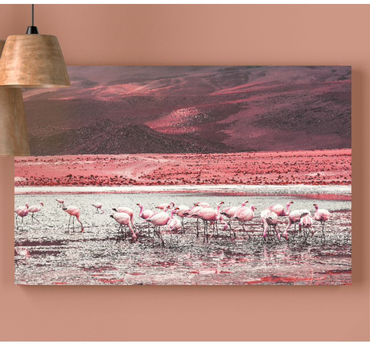 Bird canvas wall art flamingos by water - TenStickers