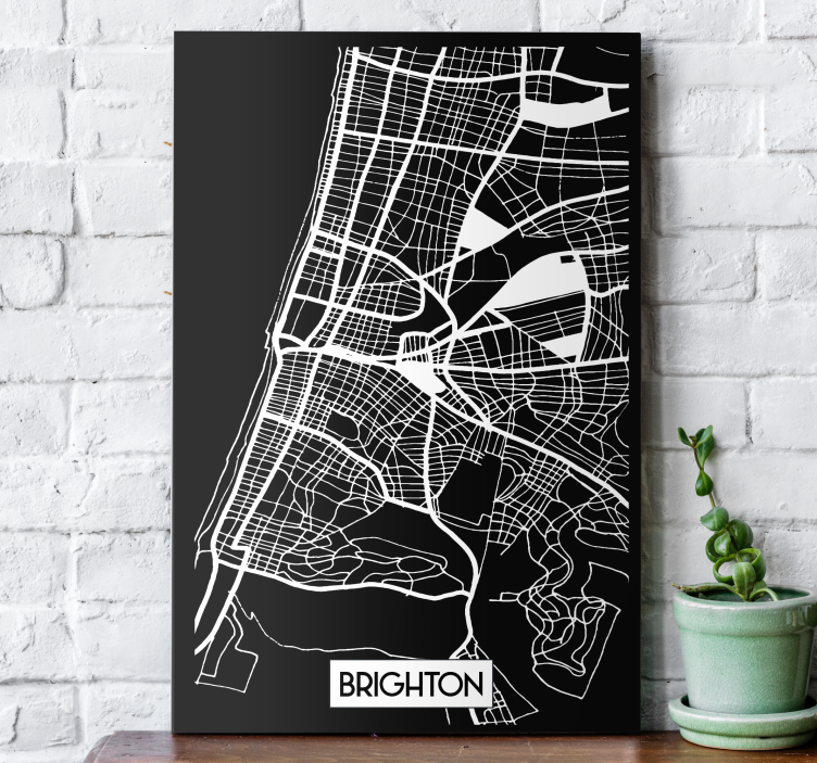Brighton Topographic Map canvas prints - TenStickers