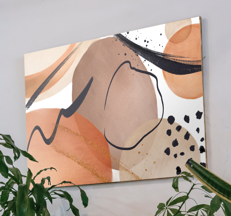 Brown fluid shapes abstract wall art - TenStickers