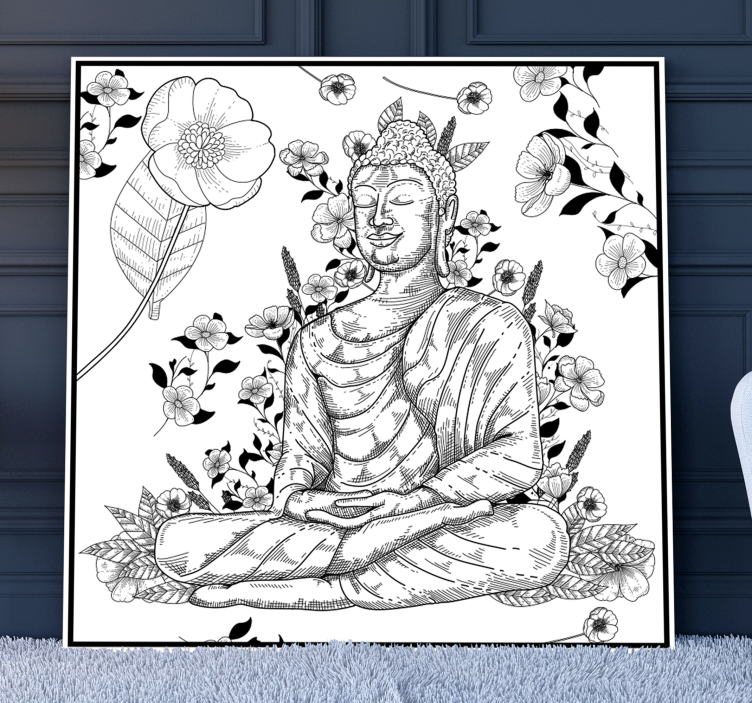 Buddha floral harmony buddha canvas - TenStickers