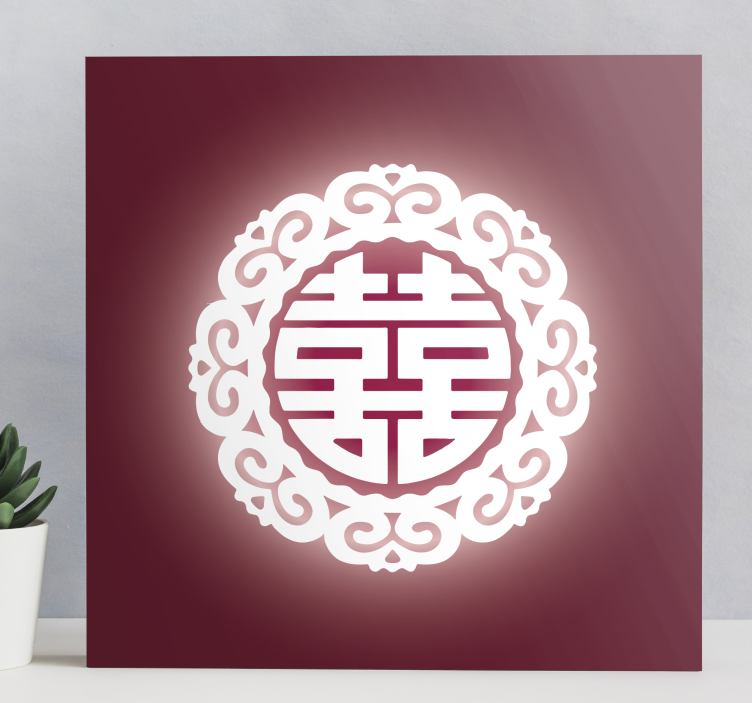 Buddha wall art red chinese symbol for peace - TenStickers