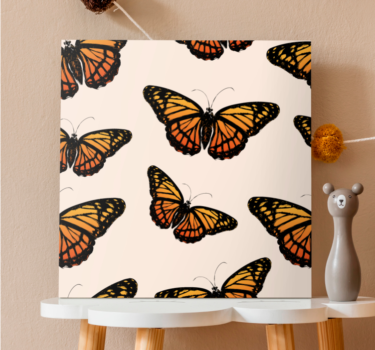 Butterfly canvas of colorful monarch butterflies - TenStickers