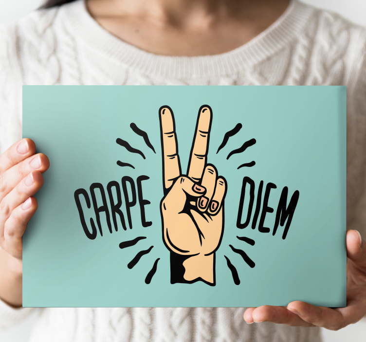 Carpe Diem hand gesture quote canvas - TenStickers