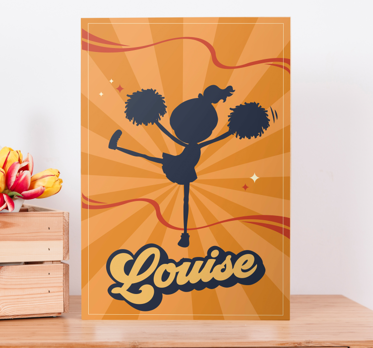 Cheerful Cheerleader Personalized Art people canvas - TenStickers