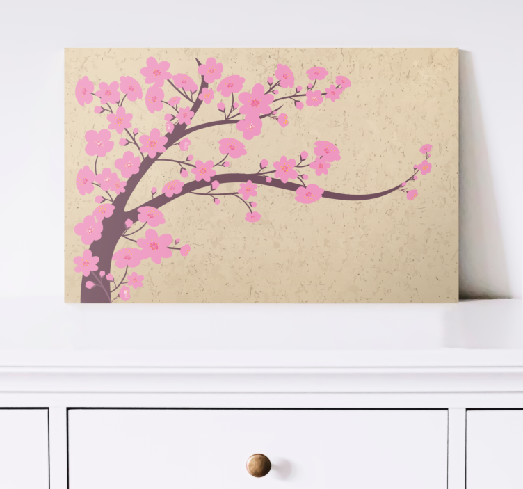 Cherry blossom branch flowers canvas - TenStickers