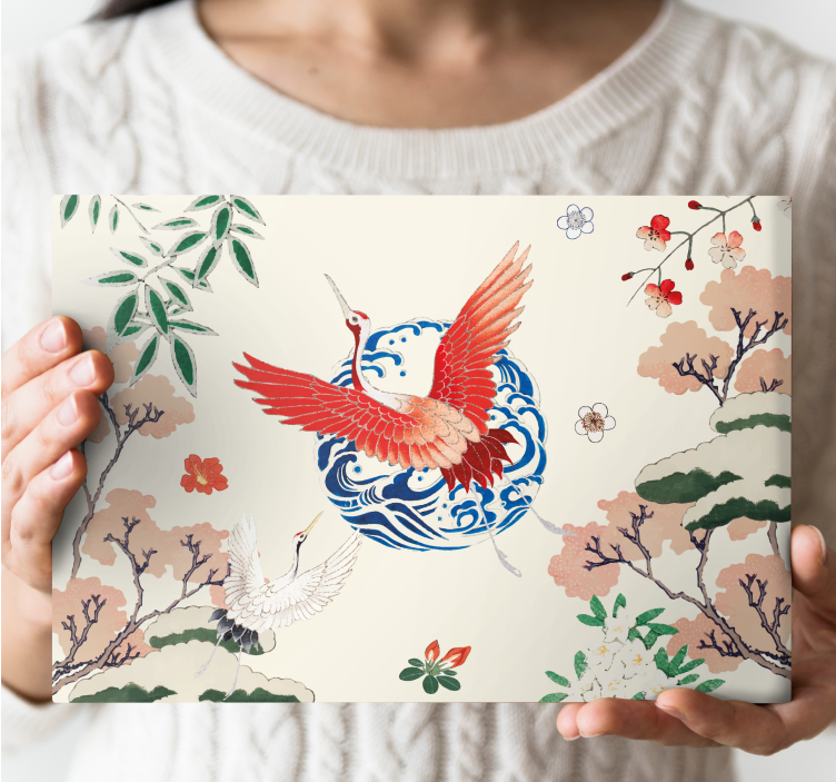 Chinoiserie red retro canvas - TenStickers