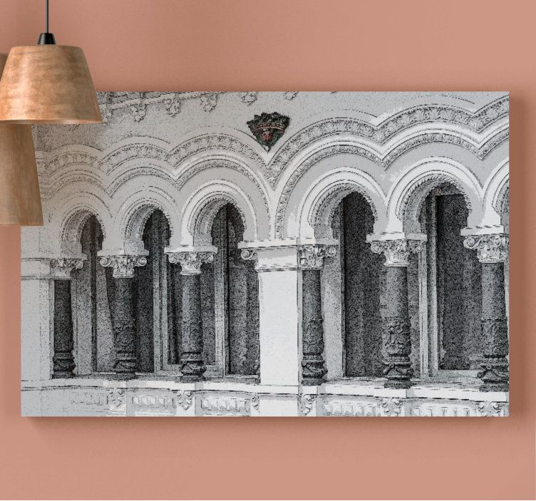 Cityscape wall art architectural arches design - TenStickers