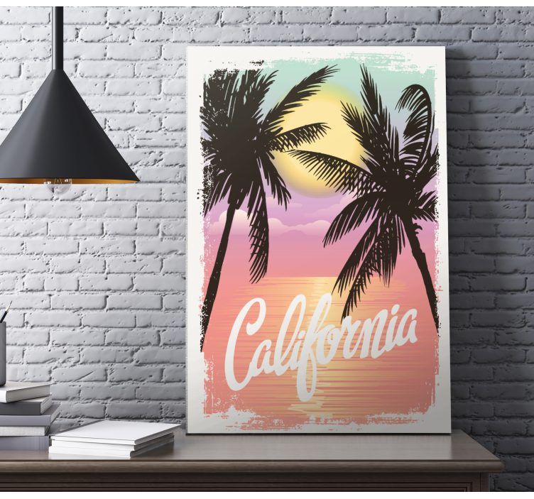 Cityscape wall art californian sunset aesthetic - TenStickers