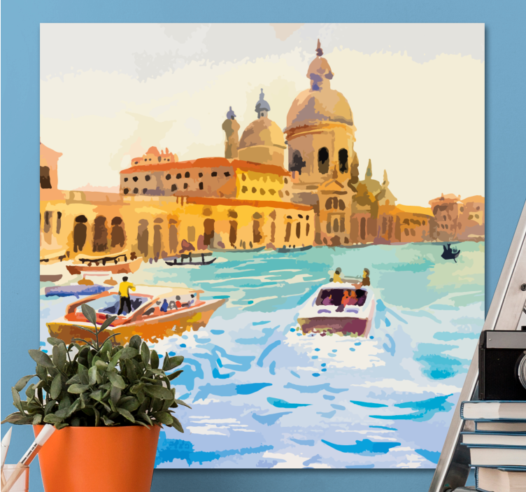 Cityscape wall art venetian waterways journey - TenStickers