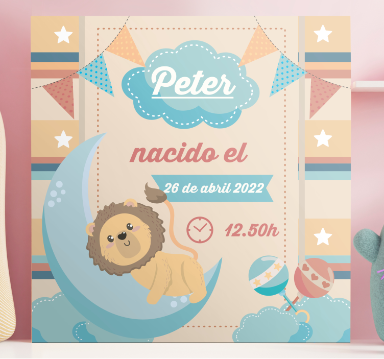 Cocktail canvas lion moon festivity - TenStickers