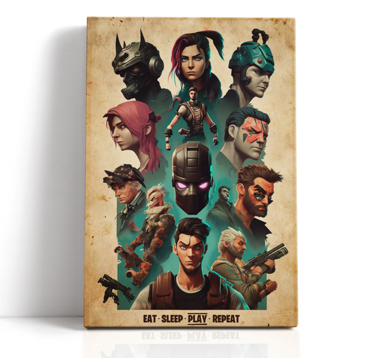 collage epic characters video game canvas art - TenStickers