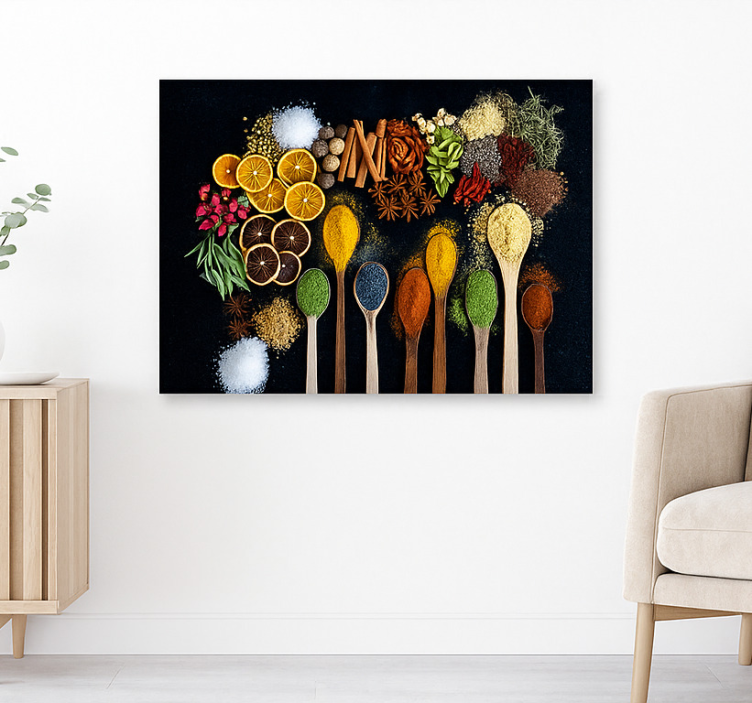 Colorful herbs  kitchen canvas print - TenStickers