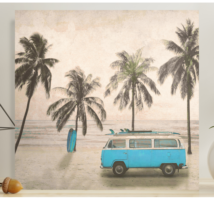 Custom canvas print vintage surf van art - TenStickers