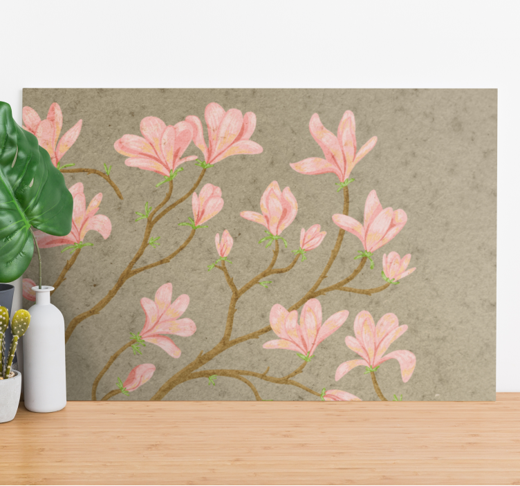 Delicate Pink Blooms Flowers canvas - TenStickers