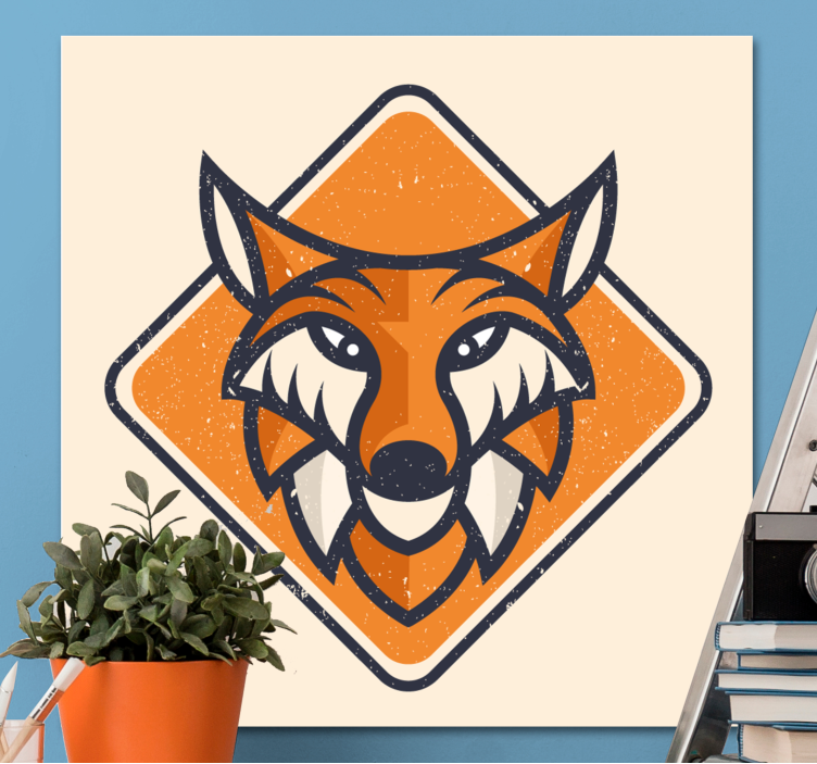 Dog wall art stylized fox icon - TenStickers