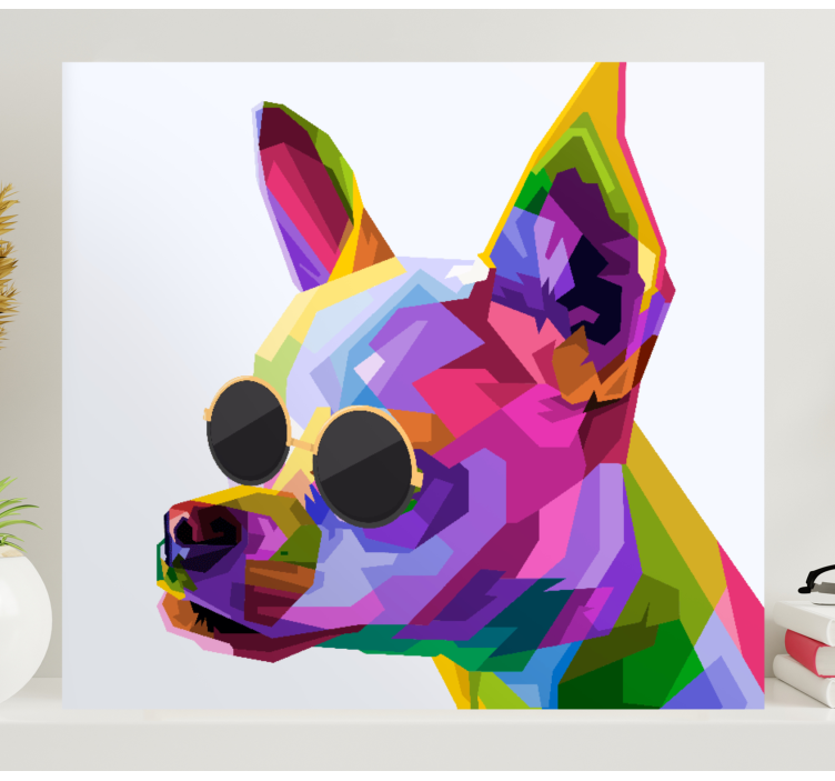 Dog wall art vibrant canine artwork - TenStickers