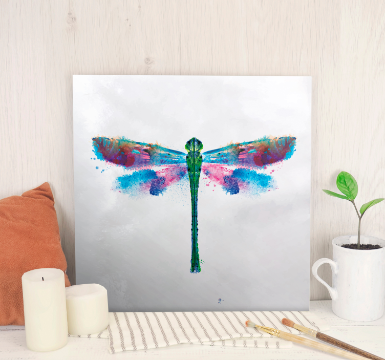 Dragonfly canvas colorful dragonfly design - TenStickers
