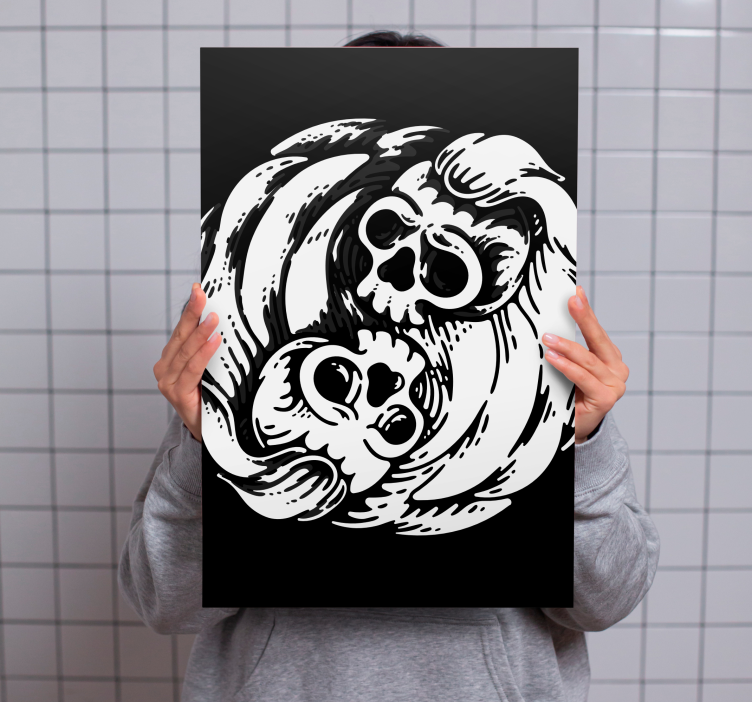 Dual skull wall art canvas - TenStickers