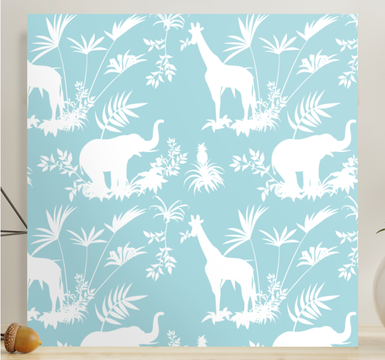 Elephant and Giraffe elephant wallart - TenStickers