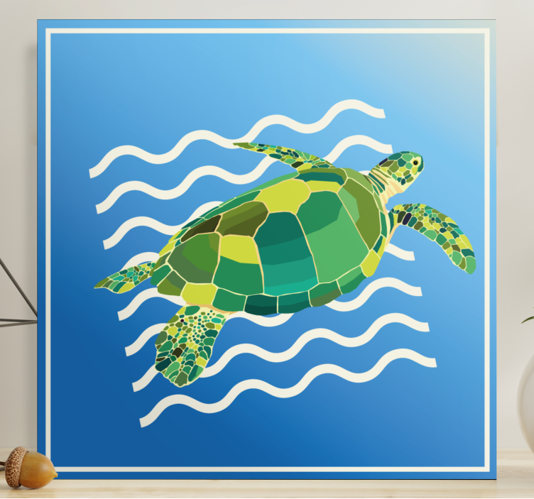 Fish canvas sea turtle glide - TenStickers