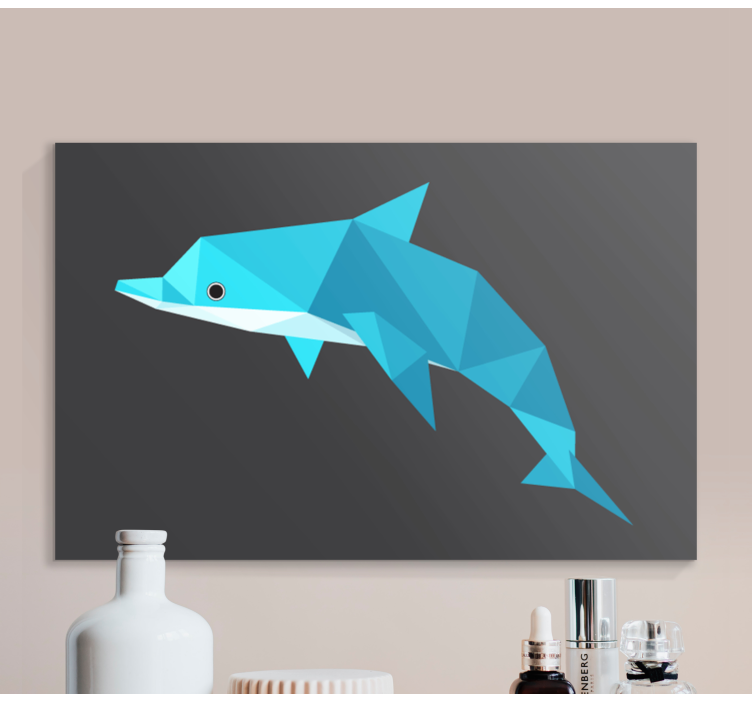 Fish canvas stylized dolphin portrait - TenStickers