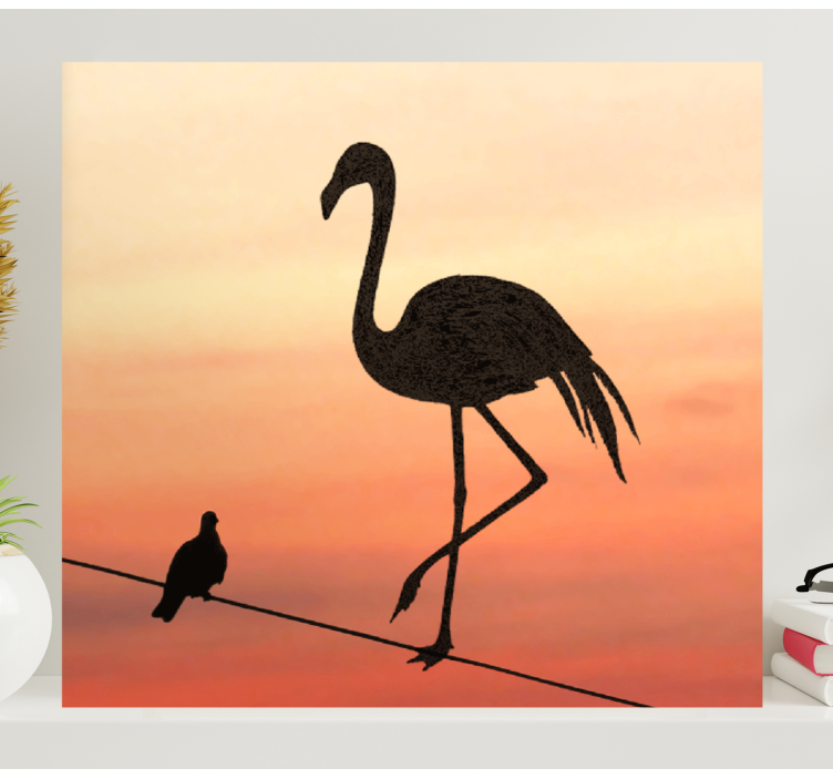 Flamingo and birds design Entrance canvas art - TenStickers