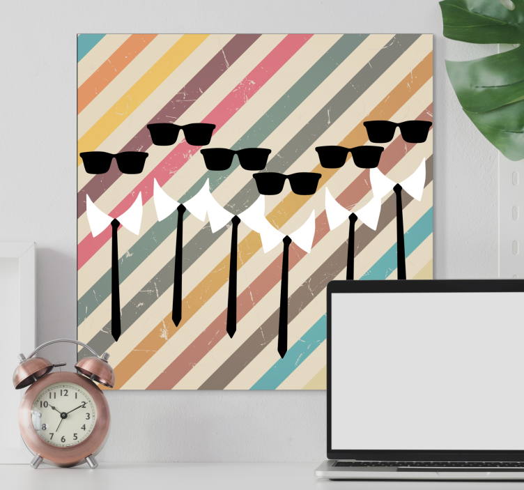 Floral canvas wall art stylish figures in shades - TenStickers