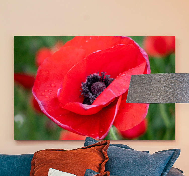 Flower canvas close-up poppy flower art - TenStickers