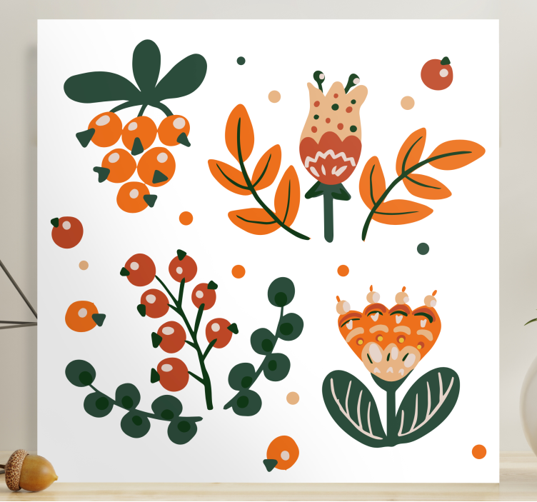 Flowers canvas abstract floral designs - TenStickers
