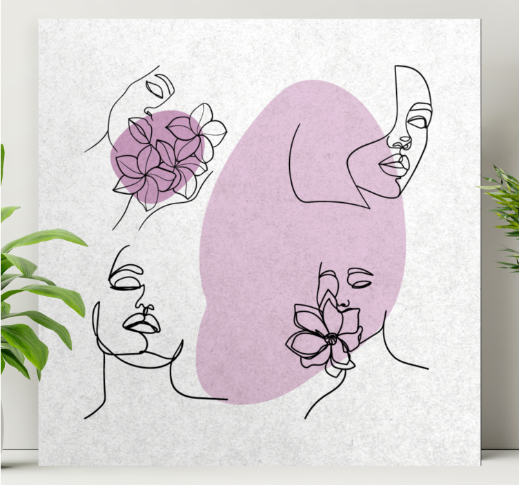 Flowers canvas abstract floral faces art - TenStickers