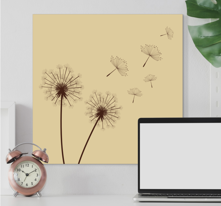 Flowers canvas dandelion seeds in the breeze - TenStickers