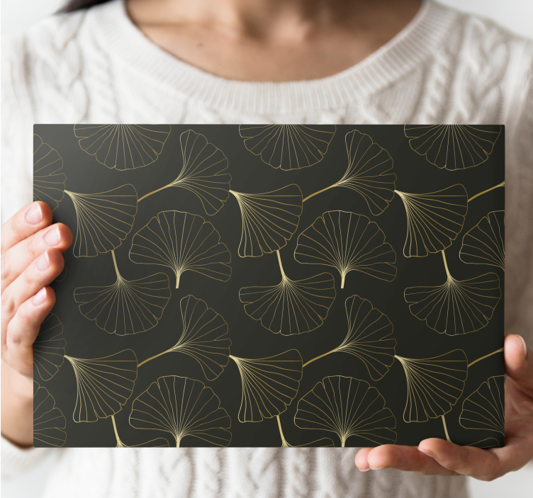 Flowers canvas elegant ginkgo leaves art - TenStickers