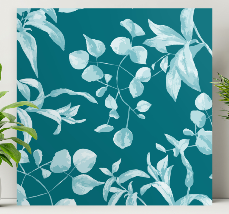 Flowers canvas elegant leafy pattern - TenStickers