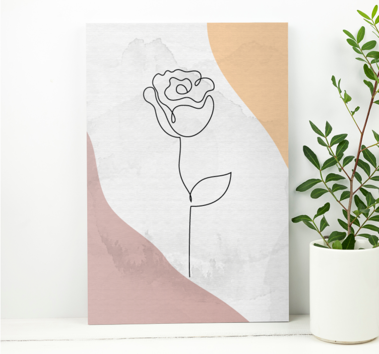 Flowers canvas elegant rose silhouette - TenStickers