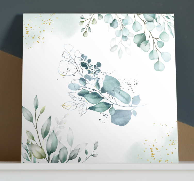 Flowers canvas eucalyptus leaf arrangement - TenStickers
