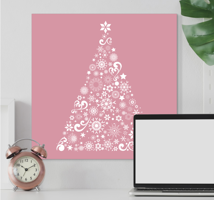 Flowers canvas festive floral tree art print - TenStickers