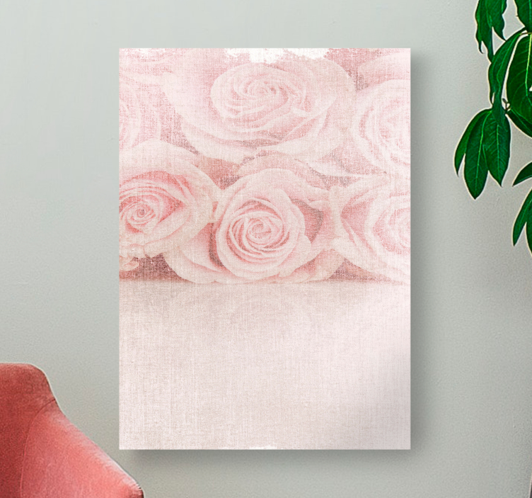 Flowers canvas gentle blush roses art print - TenStickers
