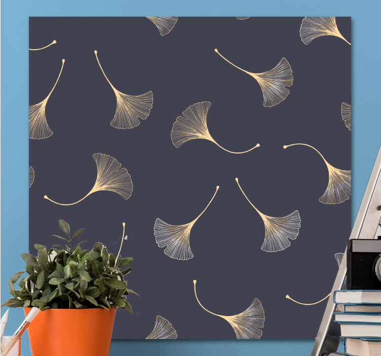 Flowers canvas ginkgo leaves design - TenStickers