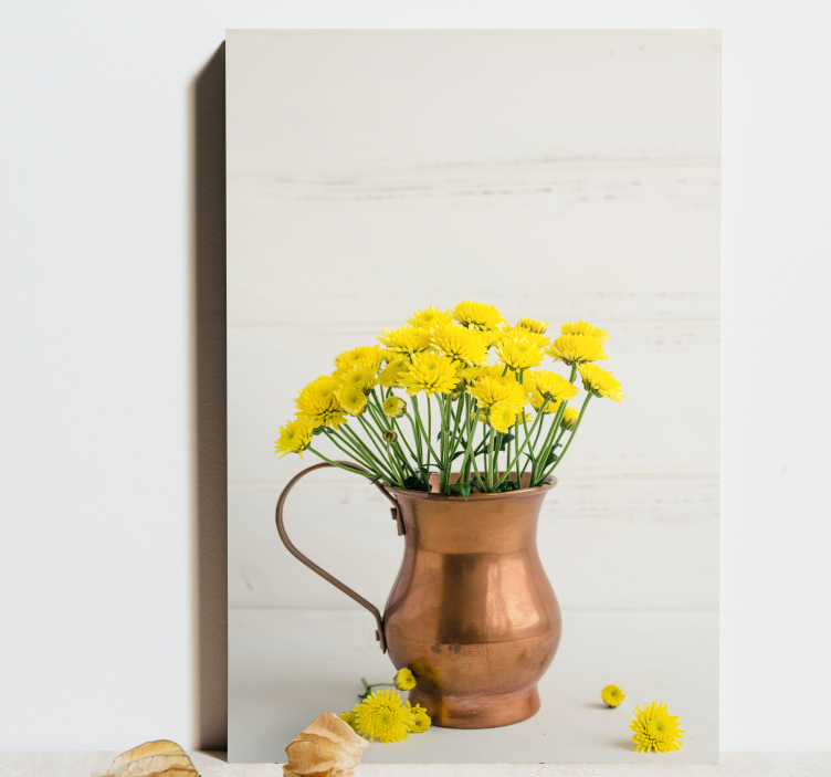 Flowers canvas golden bloom bouquet - TenStickers