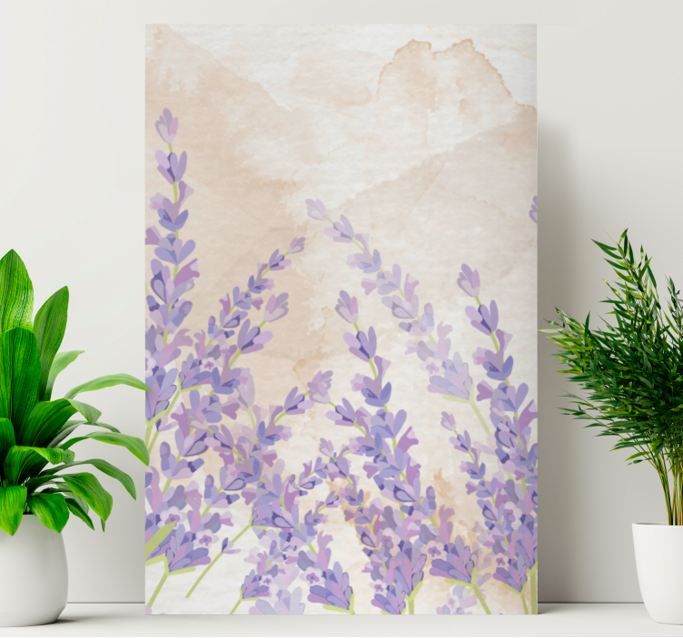 Flowers canvas lavender field tranquility - TenStickers