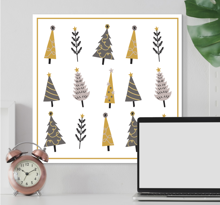 Flowers canvas ornamental christmas trees art - TenStickers